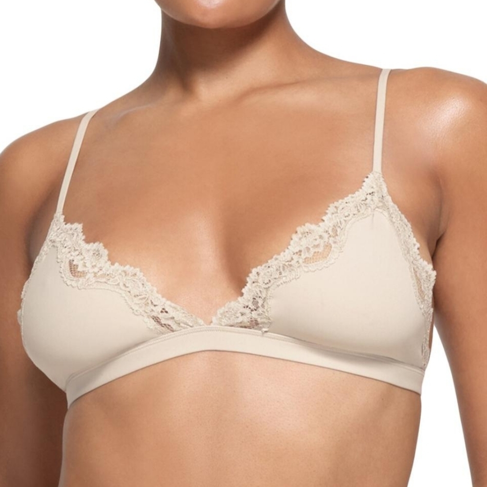 Skims-Triangle Lace Bralette Women's Sand Sz 3X NWT